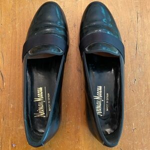 Neiman Marcus Black Patent Leather Men's Tuxedo Loafers Size 8 Spain Handmade